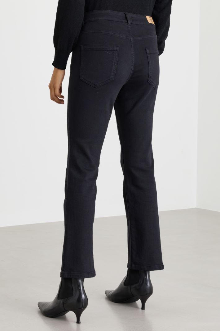 Slim-fit stretch gabardine trousers - BLACK - Intrend - 4