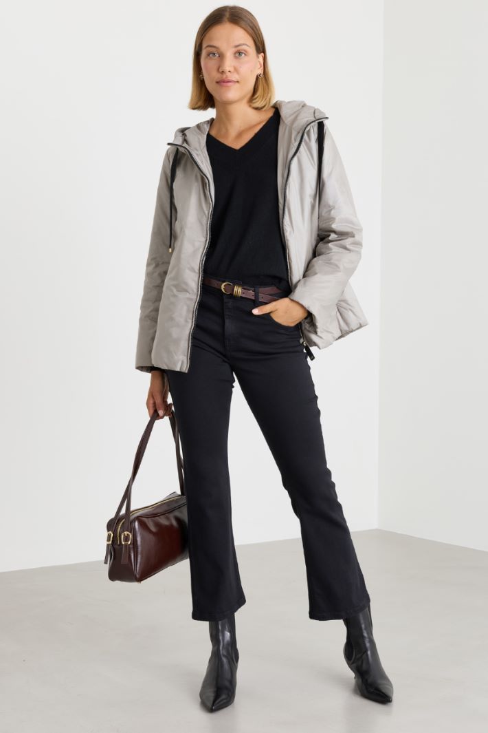 Slim-fit stretch gabardine trousers - BLACK - Intrend