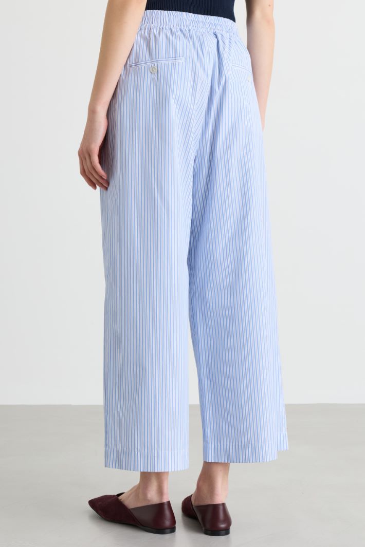 Pantalone ampio con taglio cropped - AZZURRO - Intrend - 4