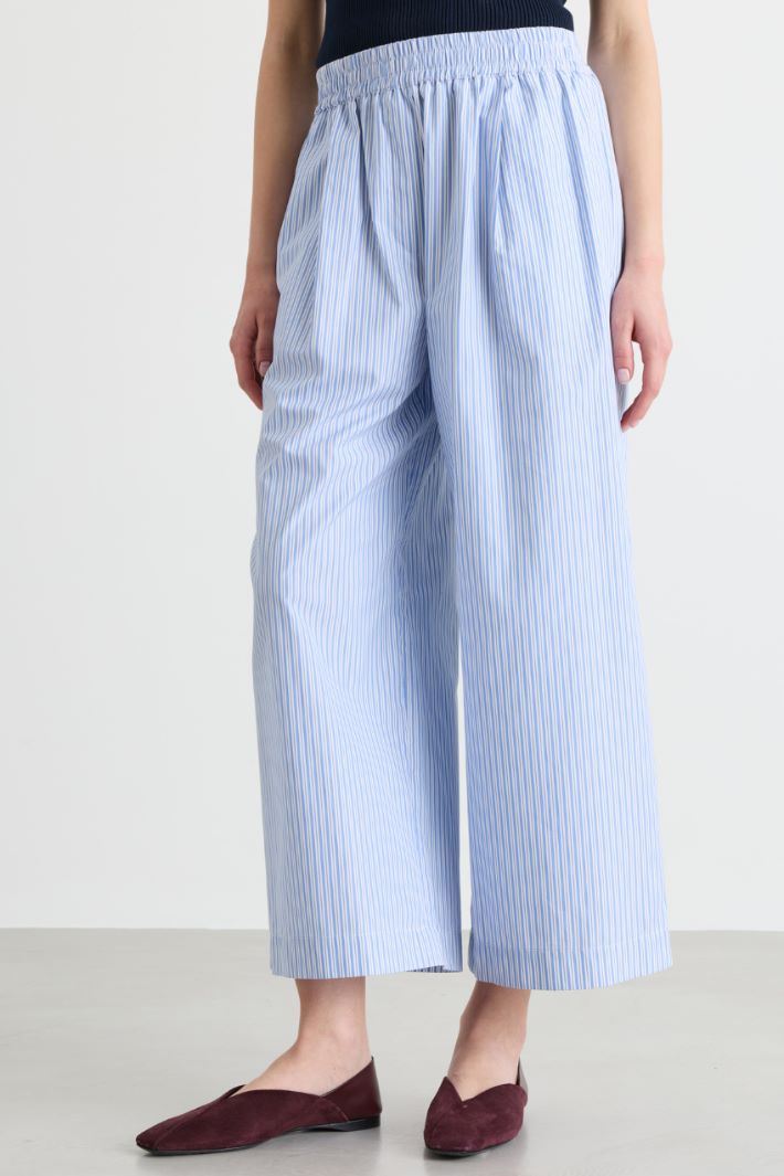 Pantalone ampio con taglio cropped - AZZURRO - Intrend - 2