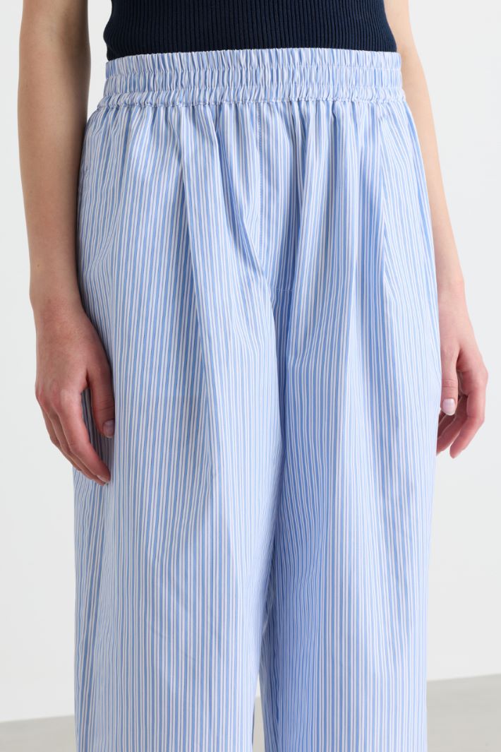 Pantalone ampio con taglio cropped - AZZURRO - Intrend - 3