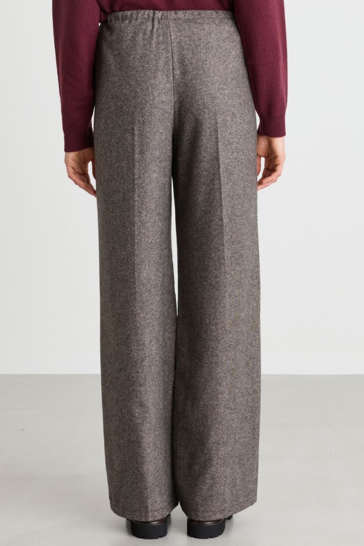 Lightweight flannel joggers - BROWN - Intrend - 4