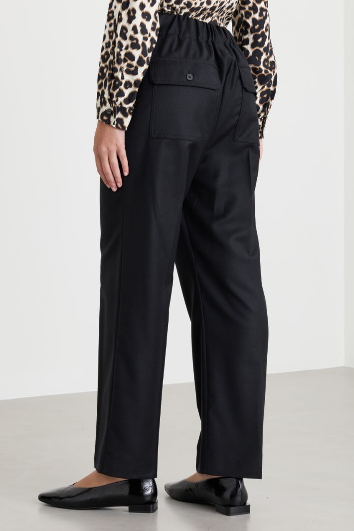 Pantalone in flanella - NERO - Intrend - 4