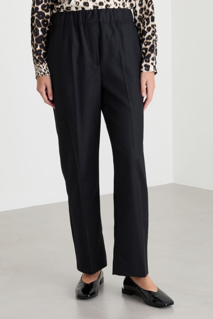 Pantalone in flanella - NERO - Intrend - 2