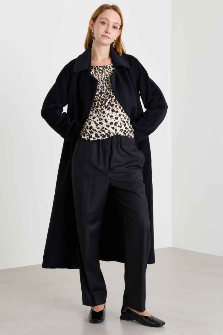 Pantalone in flanella - NERO - Intrend