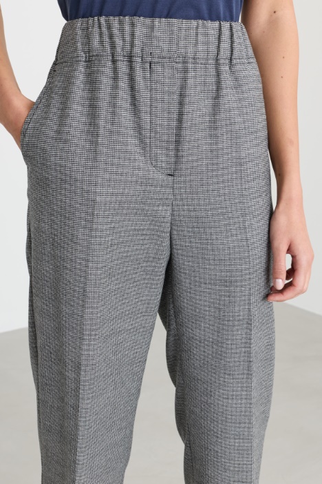 Pantalone cropped in flanella di lana