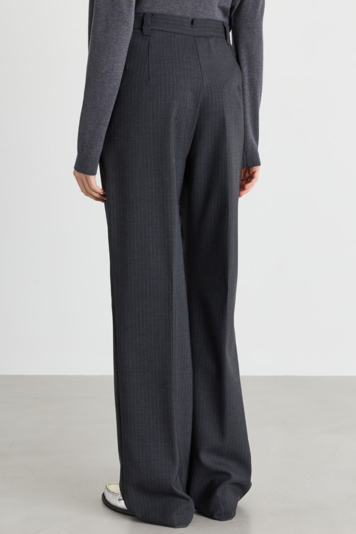 Wool Canvas Trousers - GREY - Intrend - 4