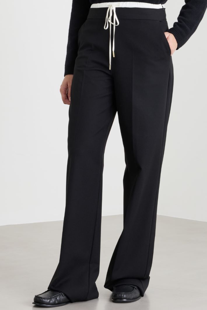 Double-Belt Trousers - BLACK - Intrend - 2