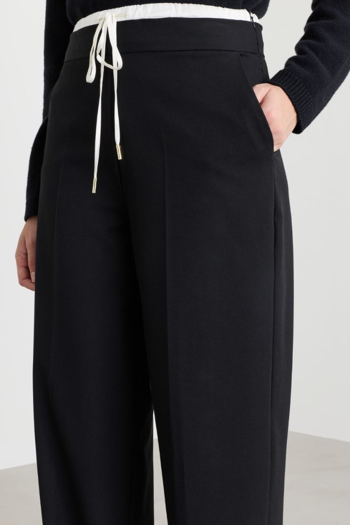 Double-Belt Trousers - BLACK - Intrend - 3