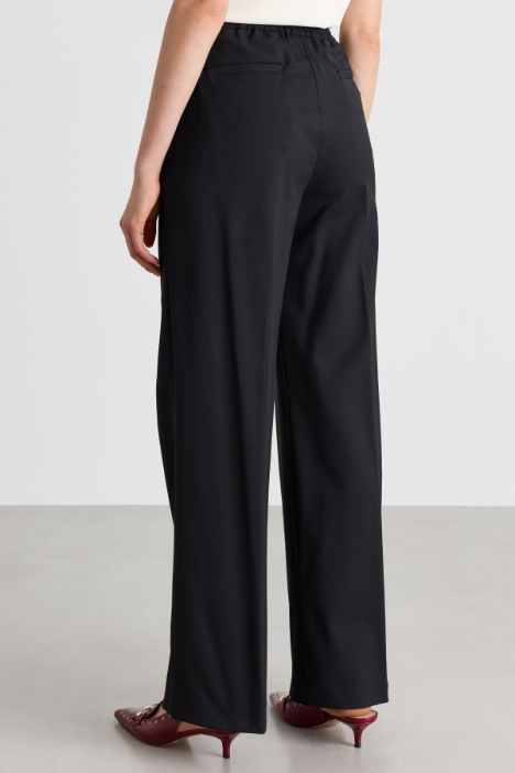 Pantalone in gabardina di lana tecnica