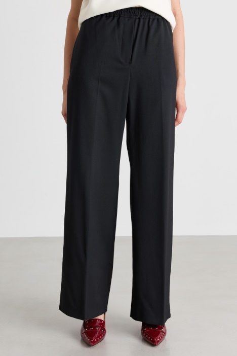 Pantalone in gabardina di lana tecnica