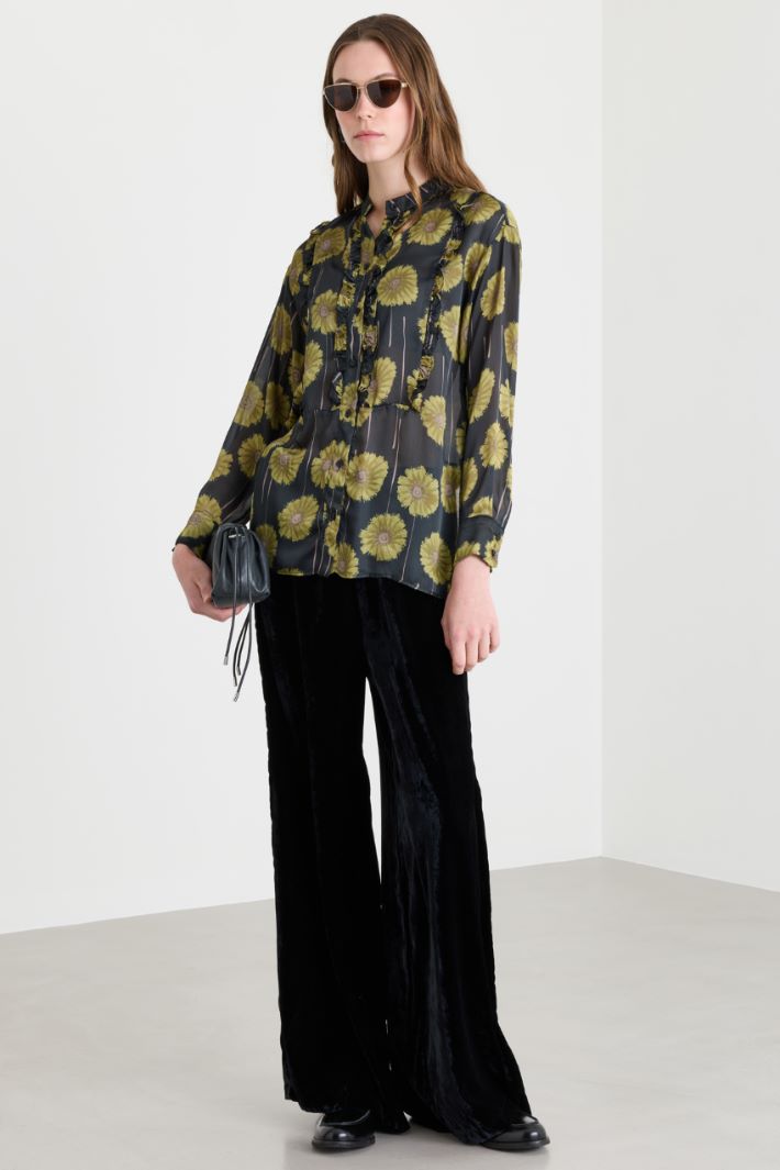 Velvet trousers - BLACK - Intrend