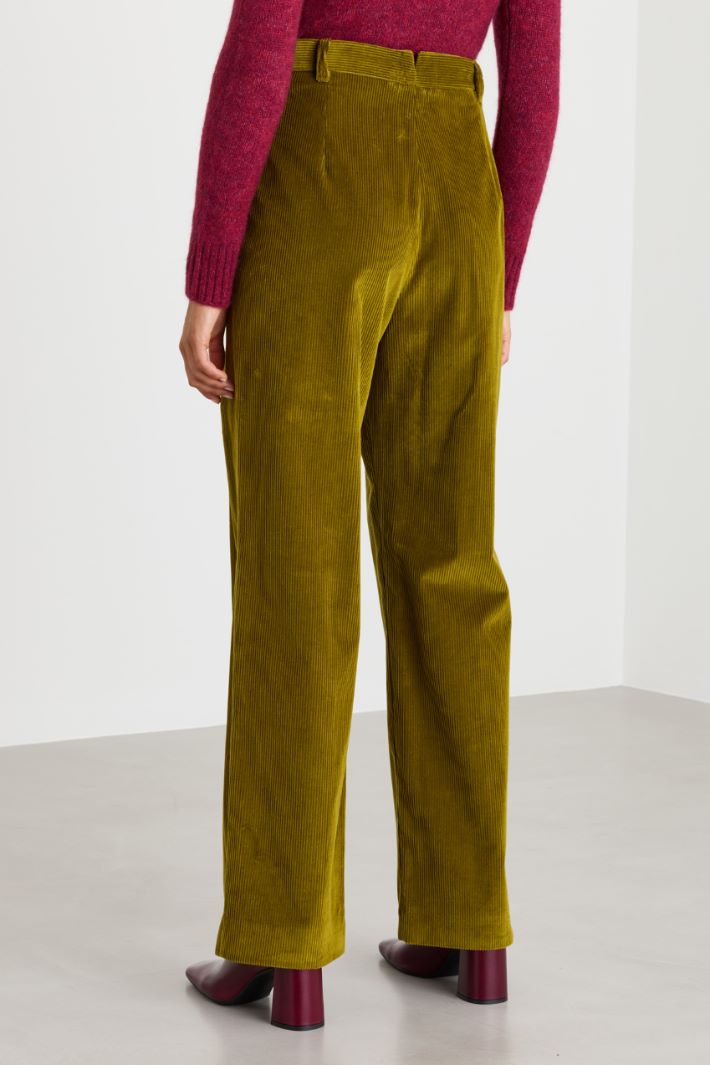 Corduroy trousers - GREEN - Intrend - 4