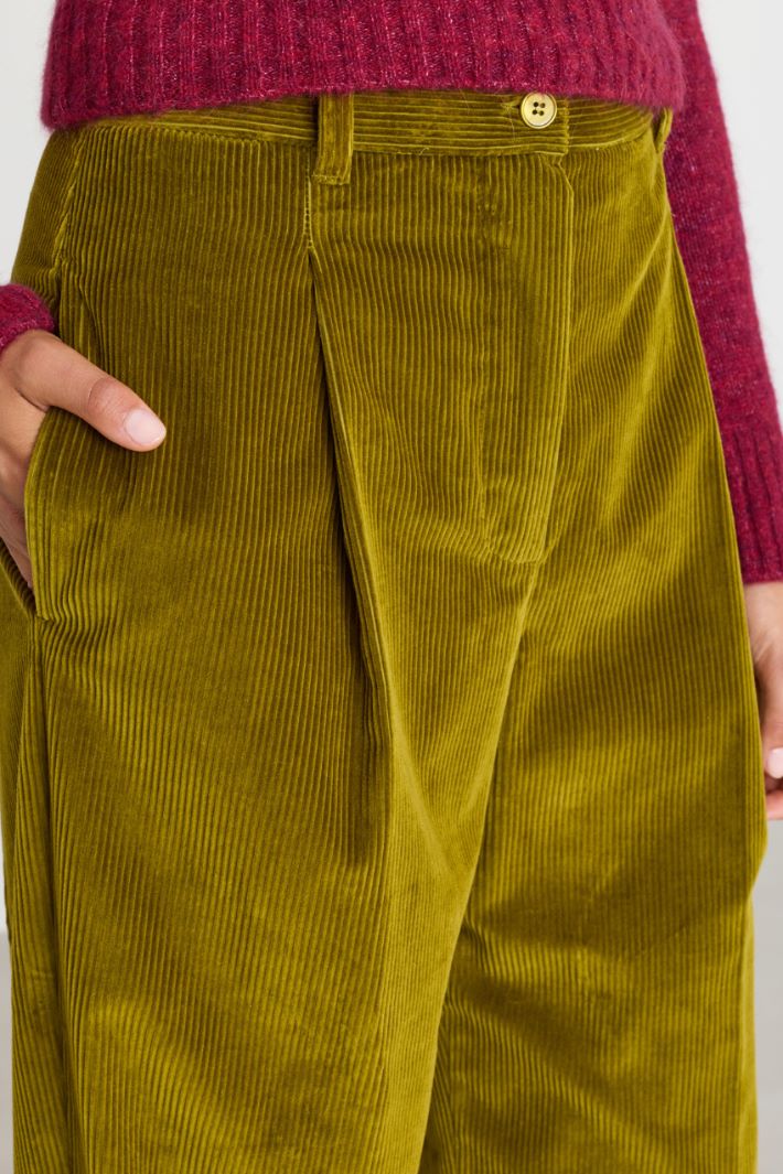 Corduroy trousers - GREEN - Intrend - 3