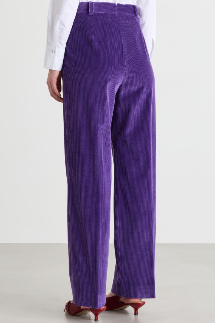 Corduroy trousers - PURPLE - Intrend - 4