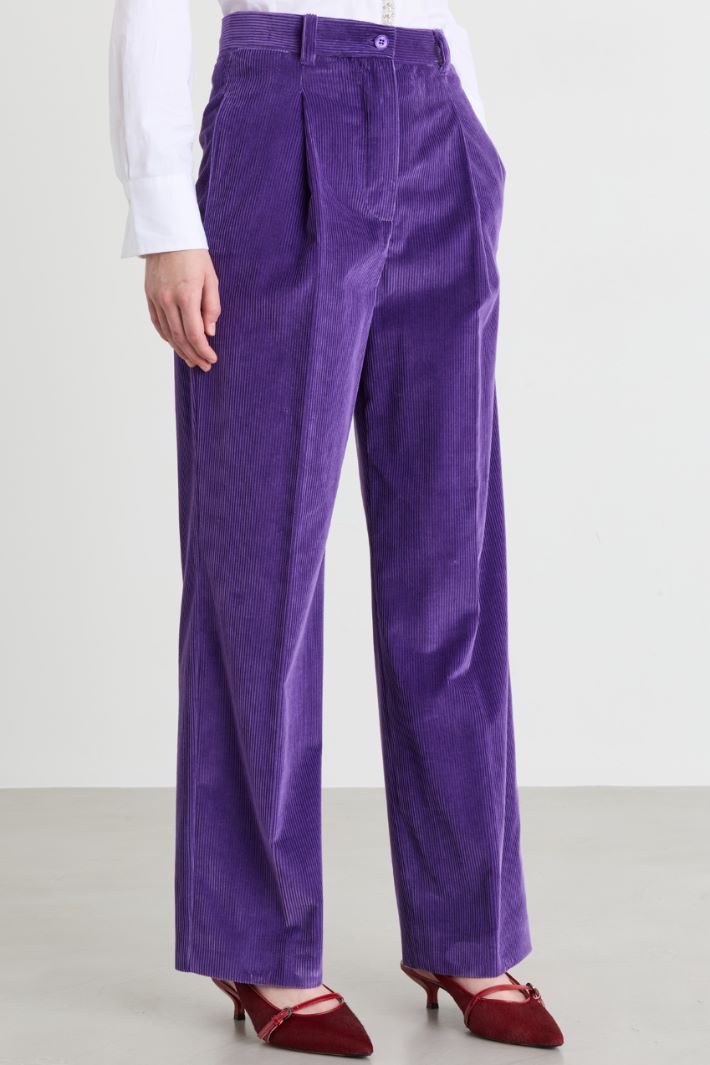 Corduroy trousers - PURPLE - Intrend - 2
