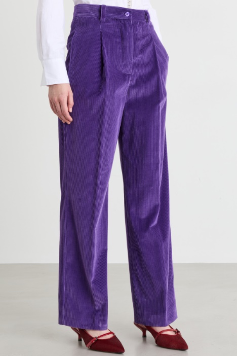 Pantalone in velluto di cotone a coste
