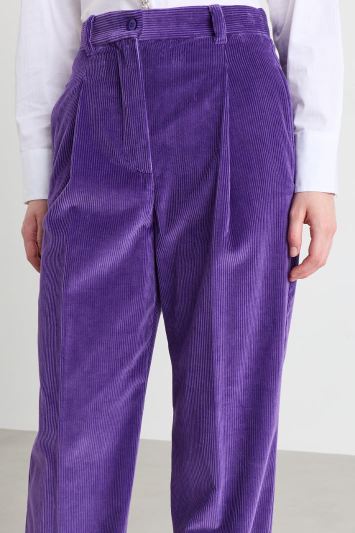 Corduroy trousers - PURPLE - Intrend - 3