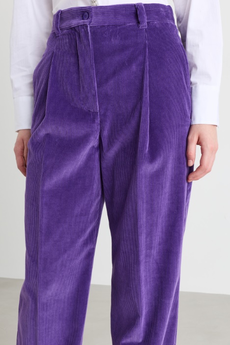 Pantalone in velluto di cotone a coste
