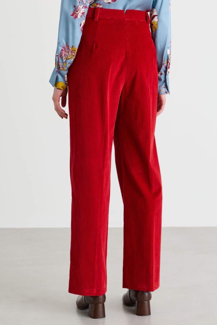 Corduroy trousers - RED - Intrend - 4