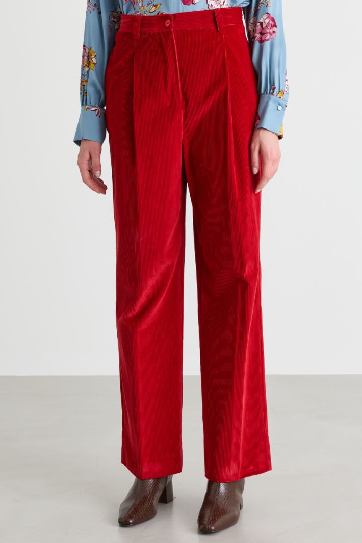 Corduroy trousers - RED - Intrend - 2