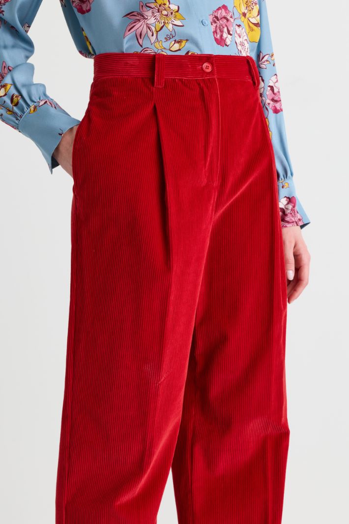 Corduroy trousers - RED - Intrend - 3