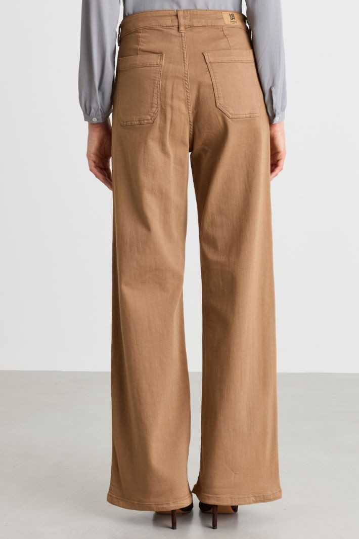 Stretch gabardine trousers - CAMEL - Intrend - 4