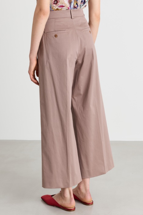 Pantalone crop in raso