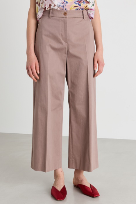 Pantalone crop in raso