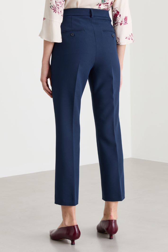 Pantalone in tela stretch - BLU - Intrend - 4
