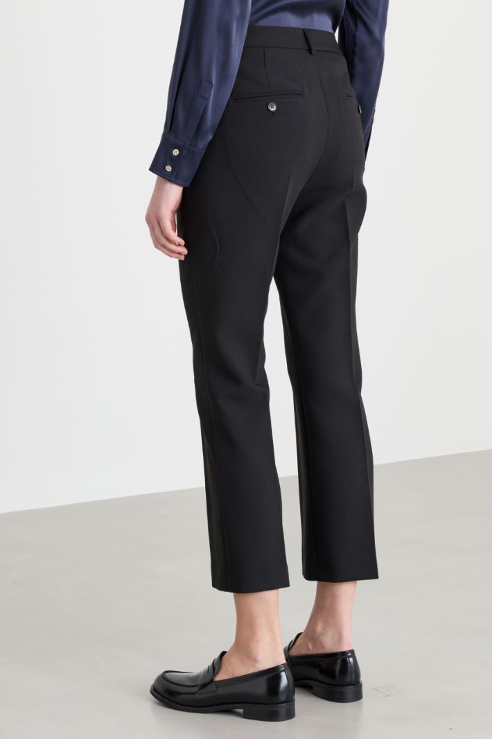 Stretch canvas trousers - BLACK - Intrend - 4