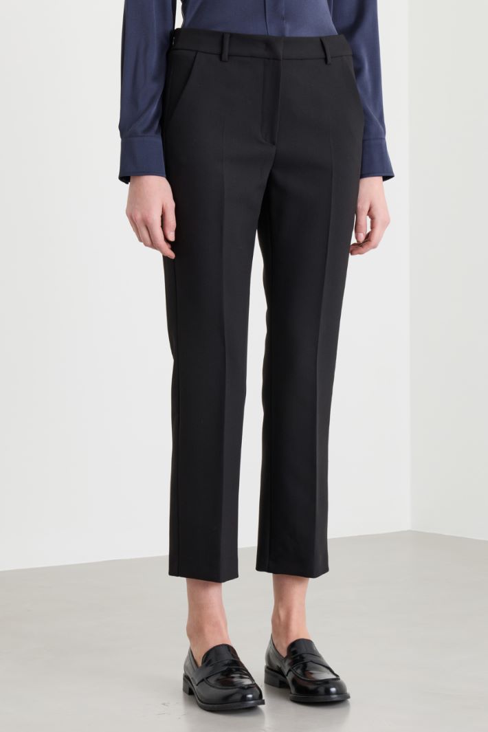Stretch canvas trousers - BLACK - Intrend - 2