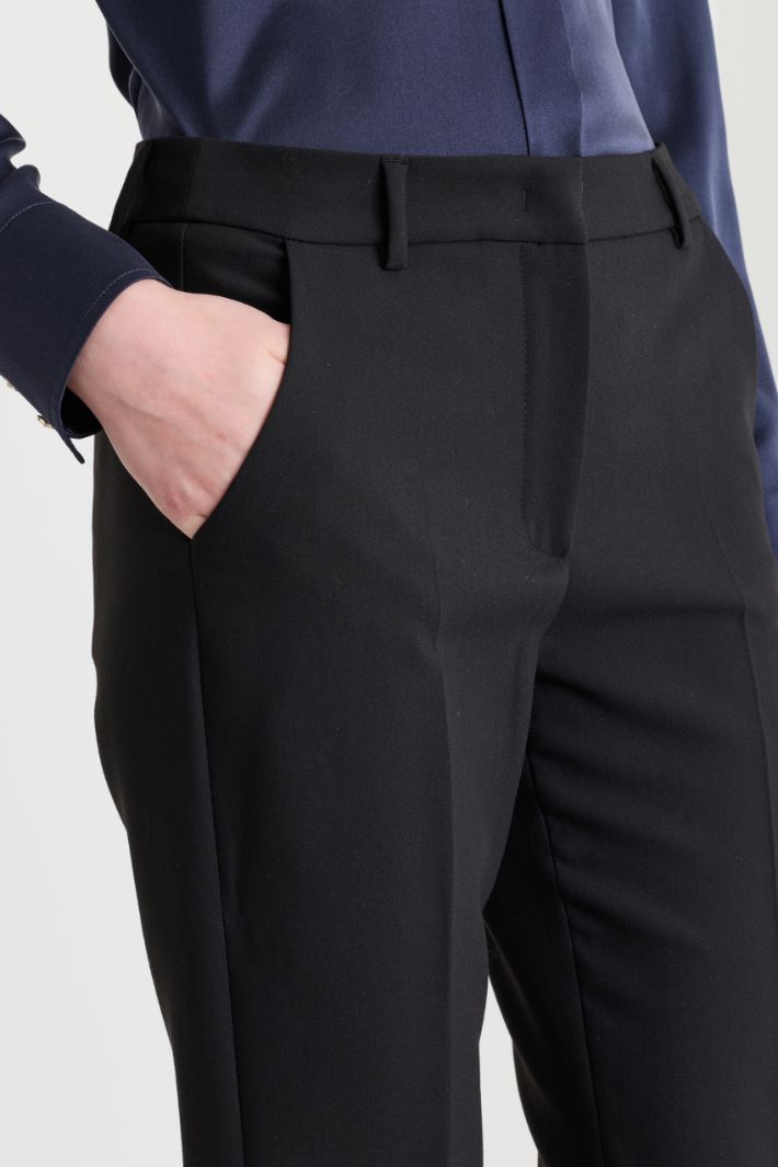 Stretch canvas trousers - BLACK - Intrend - 3