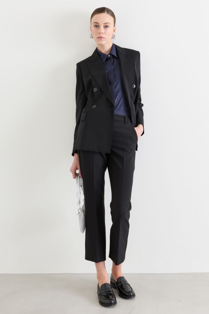 Stretch canvas trousers - BLACK - Intrend