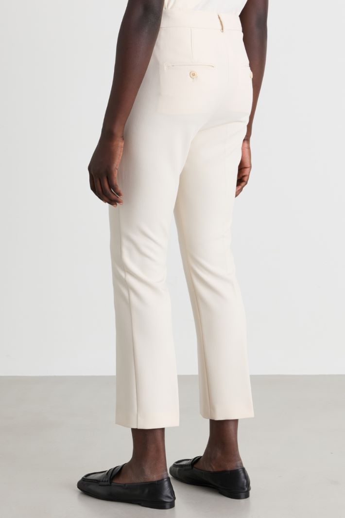 Pantalone in tela stretch - BIANCO - Intrend - 4