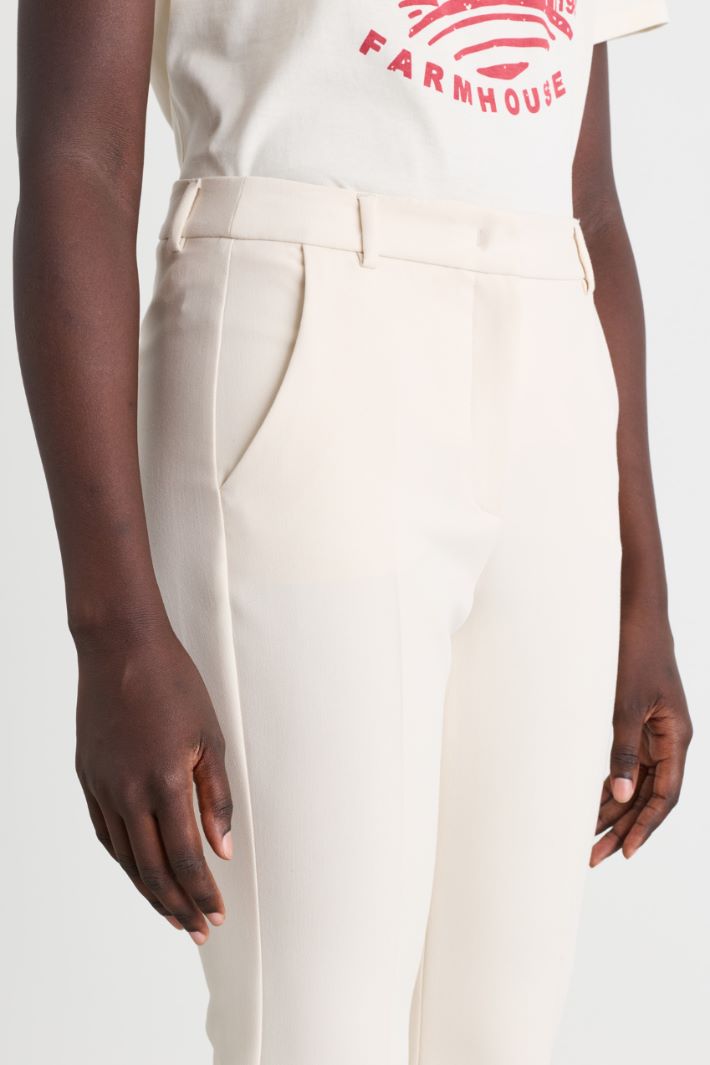 Pantalone in tela stretch - BIANCO - Intrend - 3