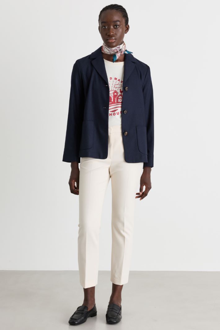 Pantalone in tela stretch - BIANCO - Intrend