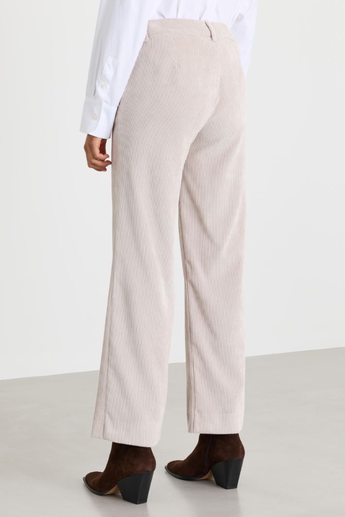 Straight corduroy trousers - WHITE - Intrend - 4