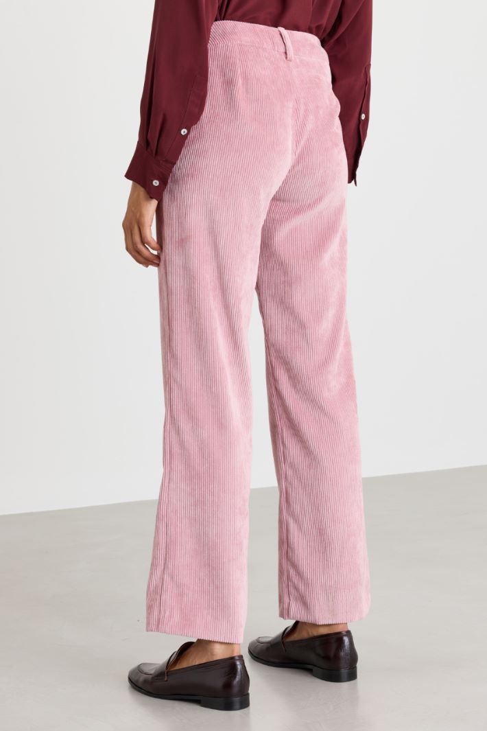 Pantalone dritto in velluto - ROSA - Intrend - 4
