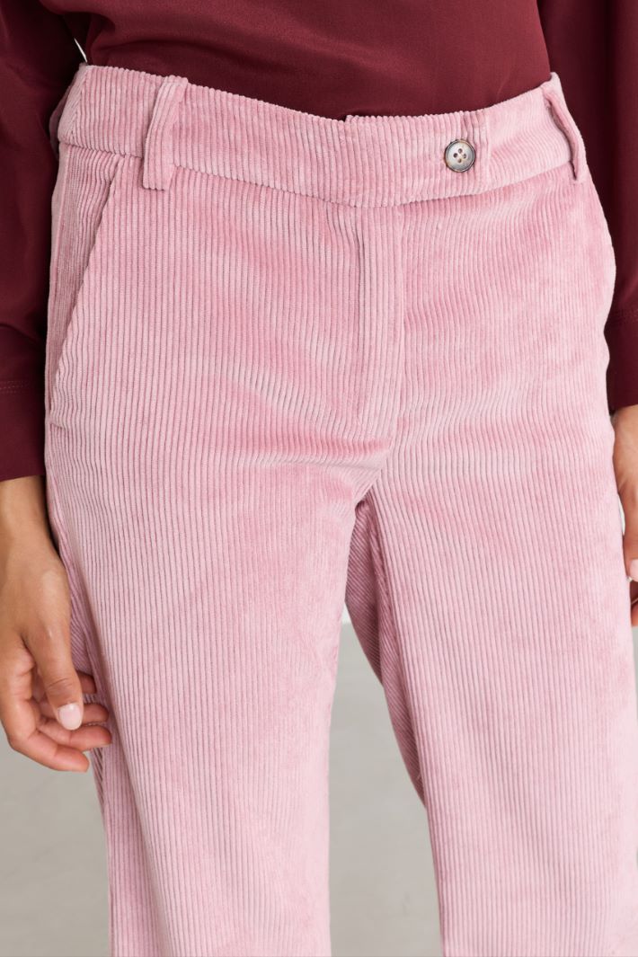 Pantalone dritto in velluto - ROSA - Intrend - 3