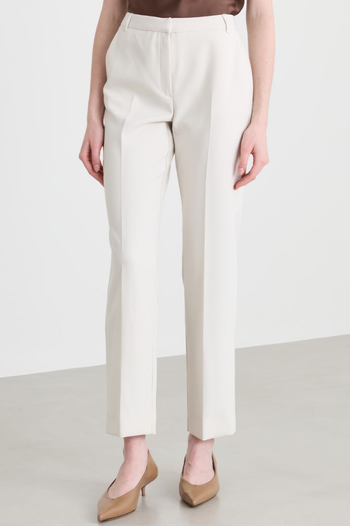 Stretch chino trousers - WHITE - Intrend - 2