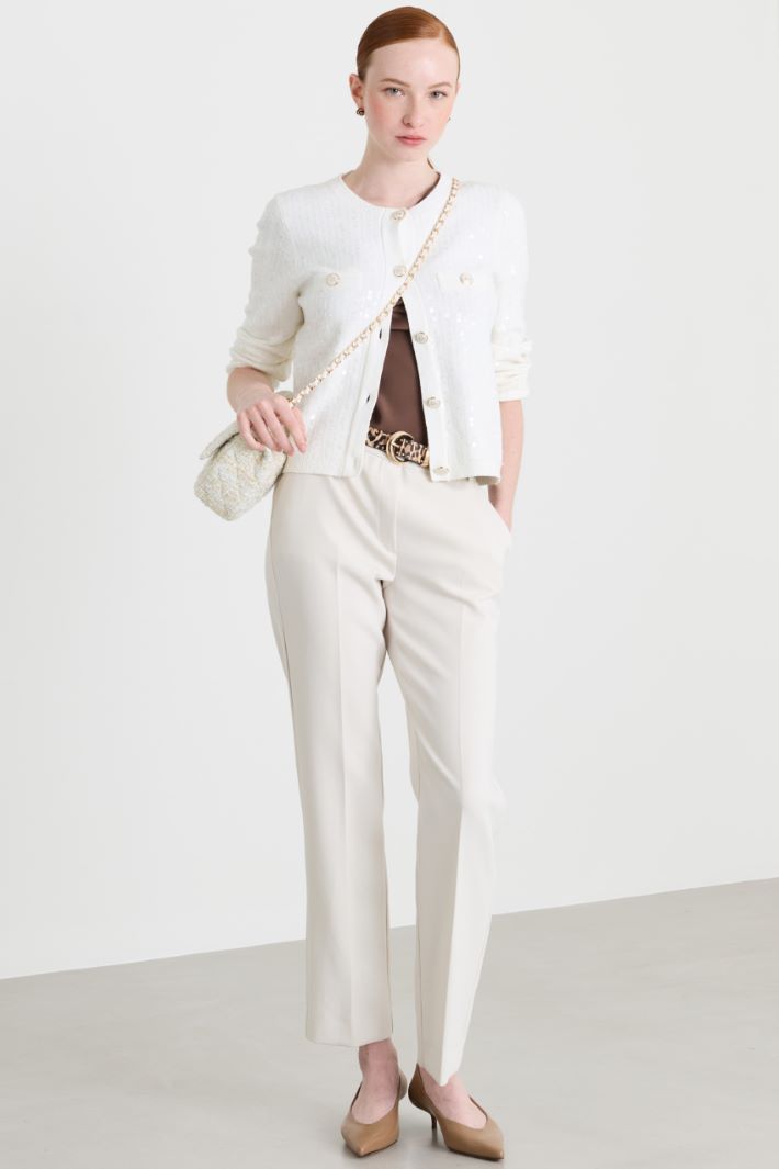 Stretch chino trousers - WHITE - Intrend