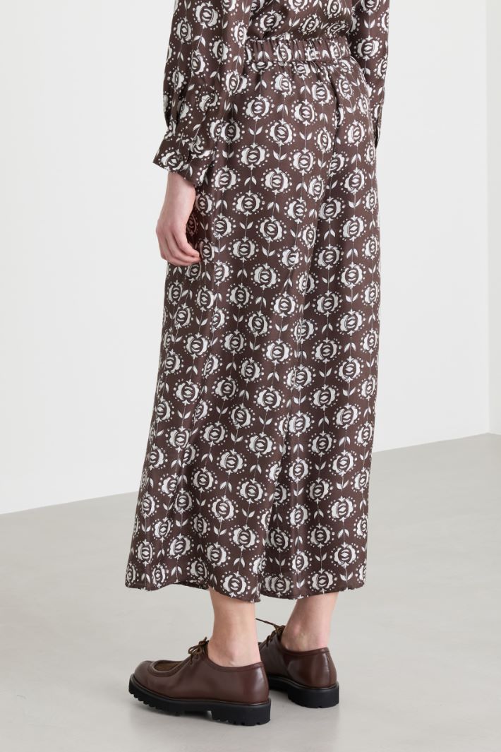 Pantalone ampio stampato - MARRONE - Intrend - 4