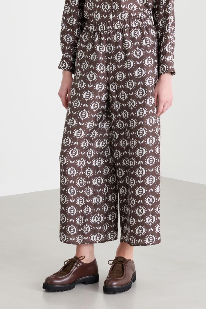 Pantalone ampio stampato - MARRONE - Intrend - 2