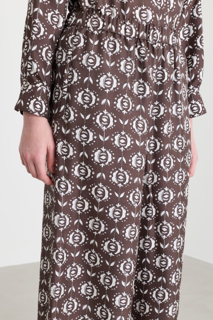 Pantalone ampio stampato - MARRONE - Intrend - 3