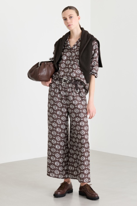 Printed wide-leg trousers - Intrend