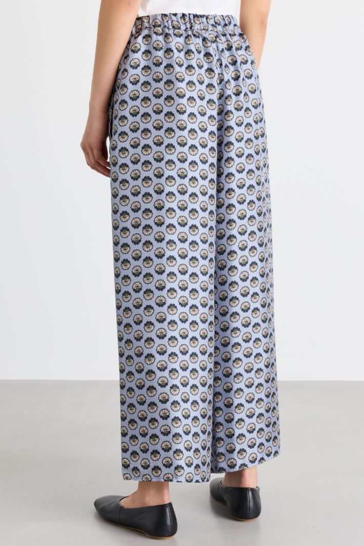 Pantalone ampio stampato - AZZURRO - Intrend - 4
