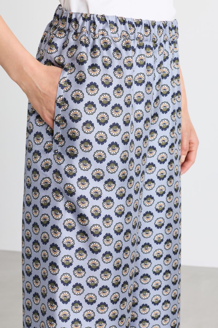 Pantalone ampio stampato - AZZURRO - Intrend - 3