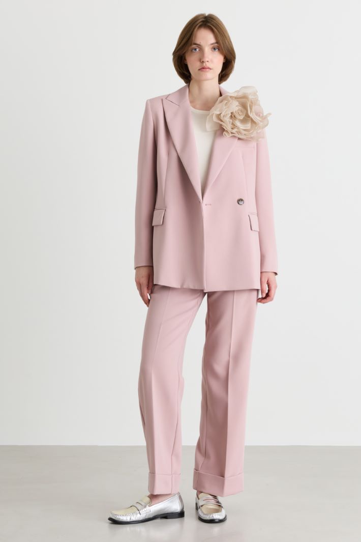 Pantalone dritto stretch - ROSA - Intrend