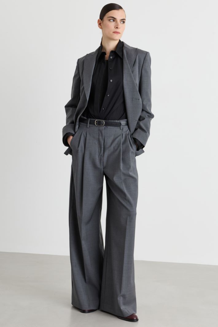 Pantalon ample à pinces - GRIS - Intrend